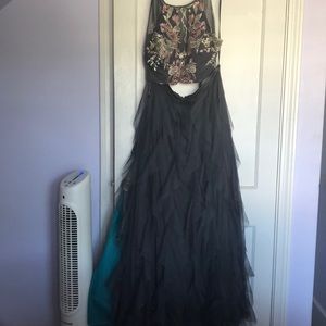Two piece prom dress.